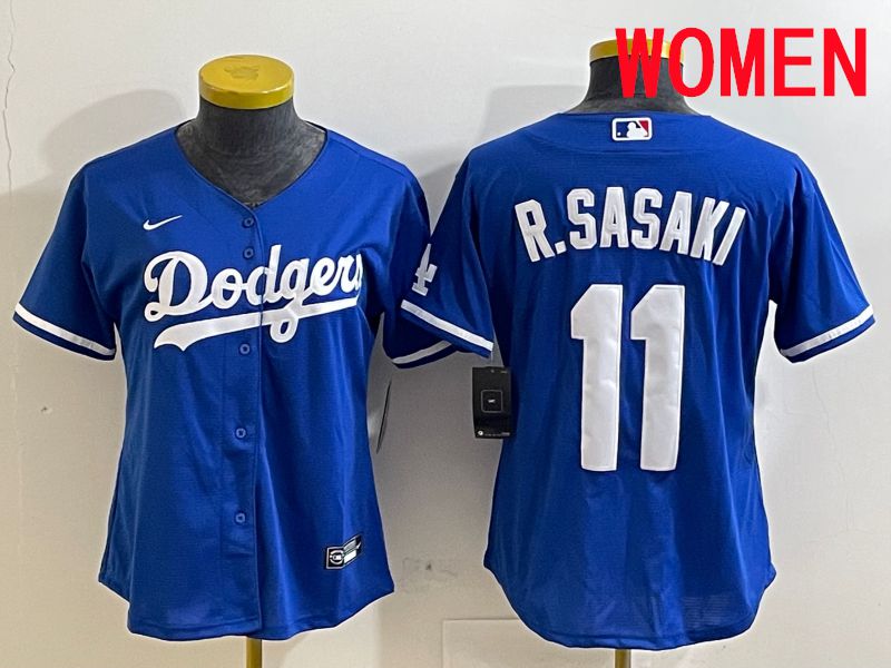 Women Los Angeles Dodgers 11 R.Sasaki Blue Game 2025 Nike MLB Jersey style 1